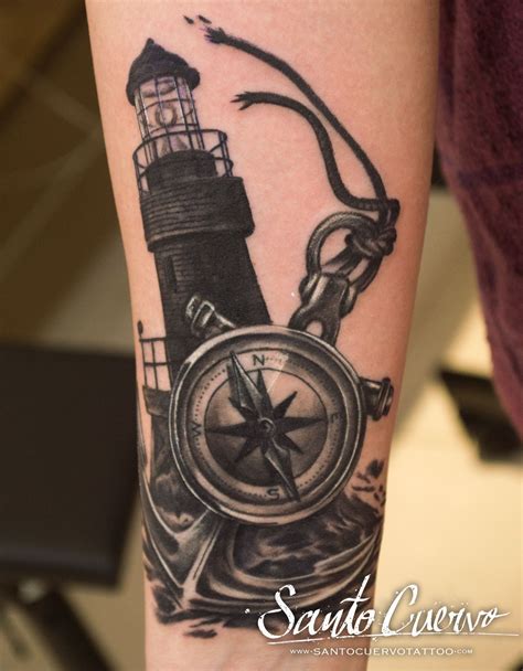 anchor lighthouse tattoo